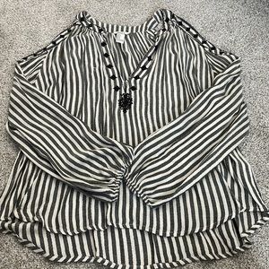 Forever 21 Cols Shoulder Striped Blouse